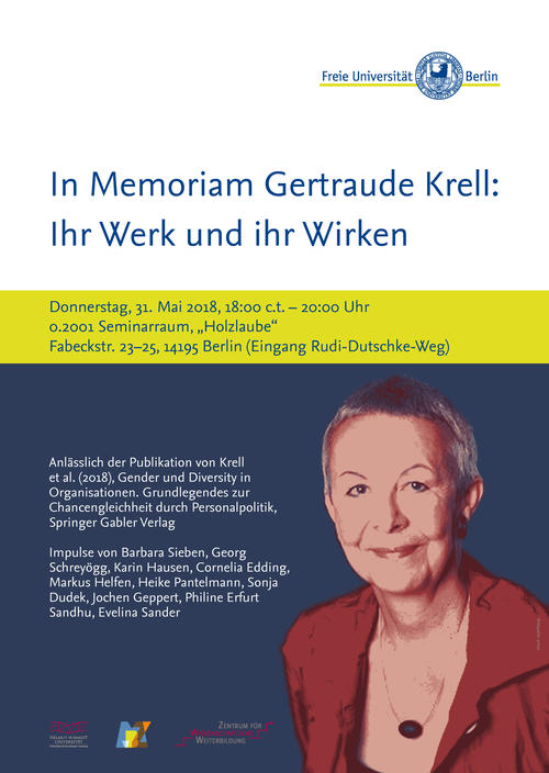 Plakat „In Memoriam Gertraude Krell“
