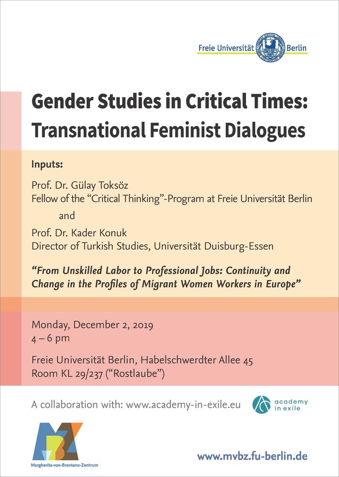 20191122_Plakat_Gender Studies in Critical Times_WiSe2019-20_WEB
