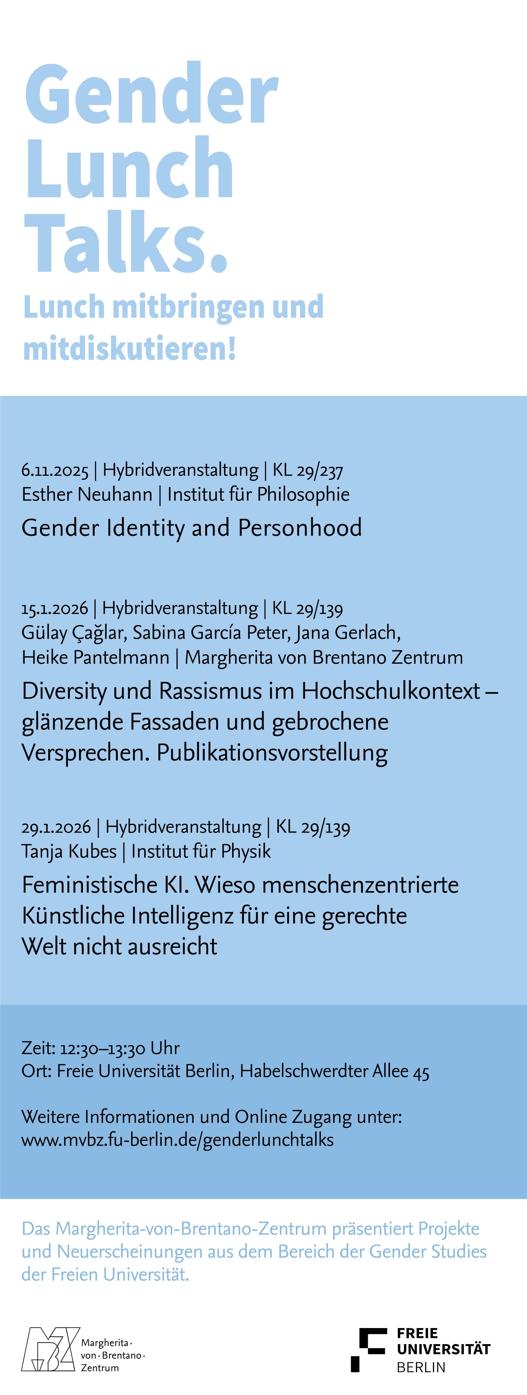 Gender Lunch Talks, WiSe 2025/26