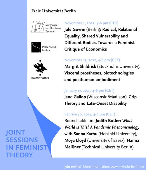 Joint Sessions in Feminist Theory, WiSe 2022/23