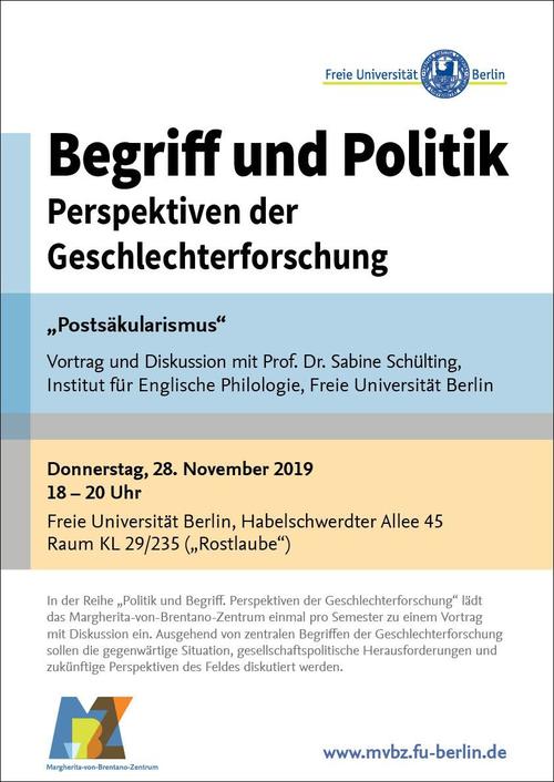 „Begriff und Politik“, Wintersemester 2019/20