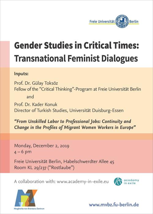 20191202_Plakat_Gender Studies in Critical Times_WiSe2019-20