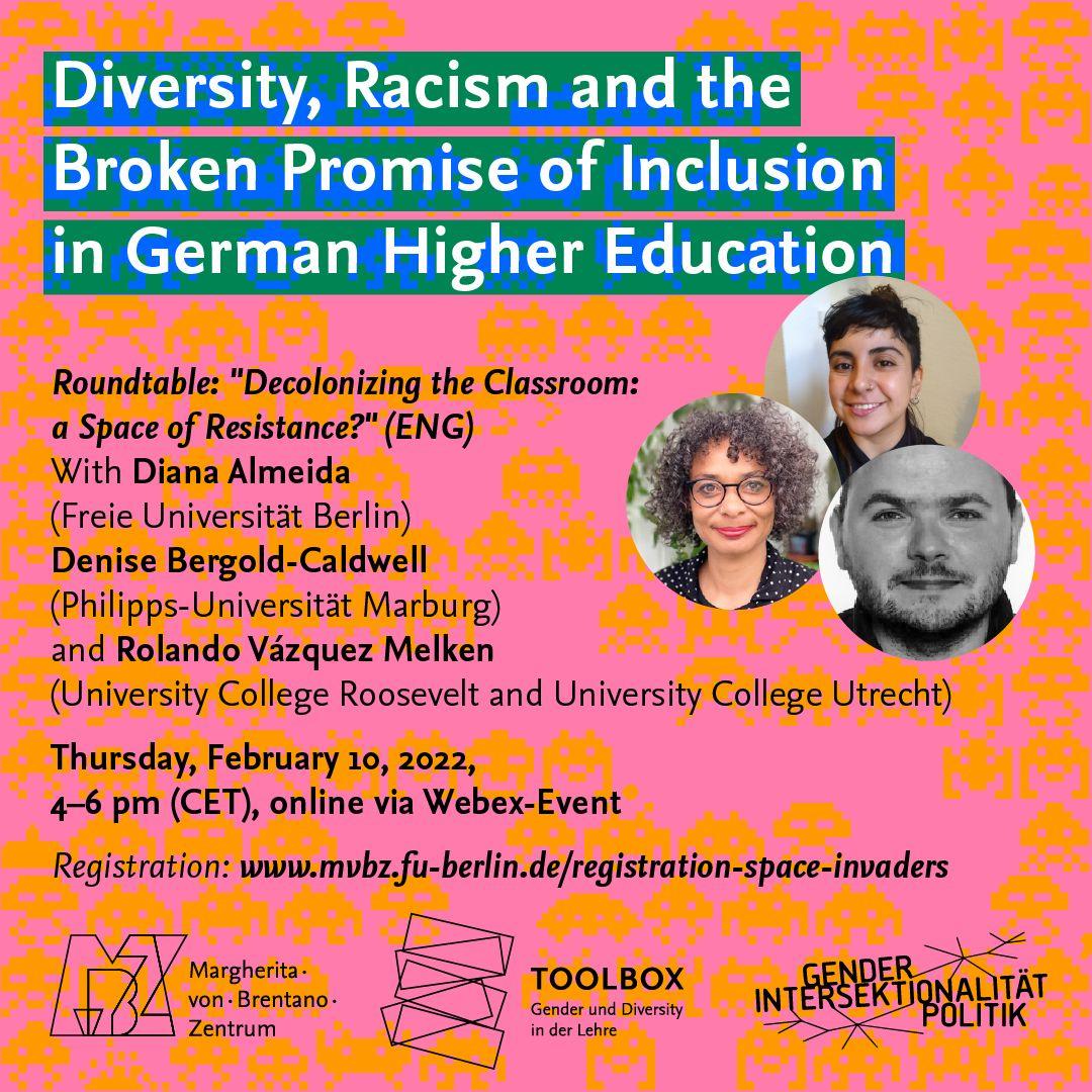 Roundtable: “Decolonizing the Classroom: A Space of Resistance?” (ENG/DE), 10.02.2022
