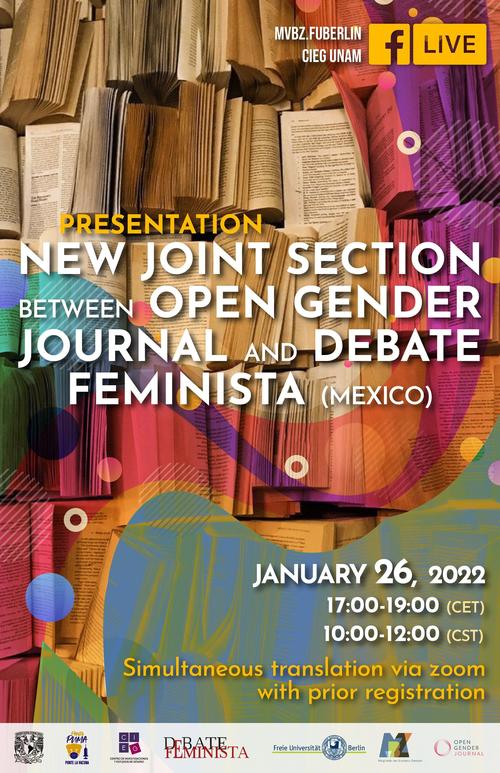 New Joint Session between Open Gender Journal and Debate Feminista, 26.01.2022