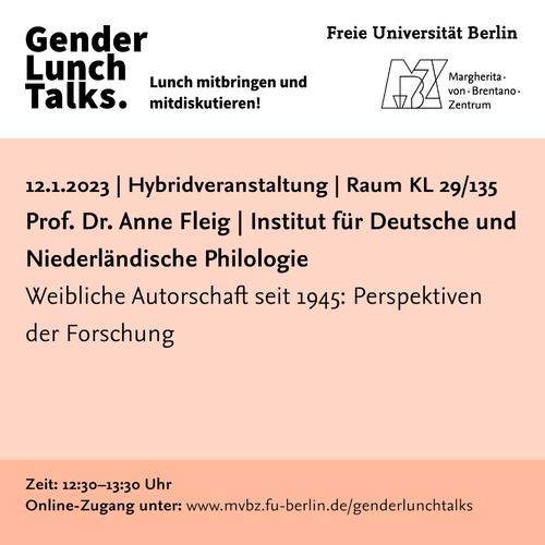 Gender Lunch Talks, 12.01.2023