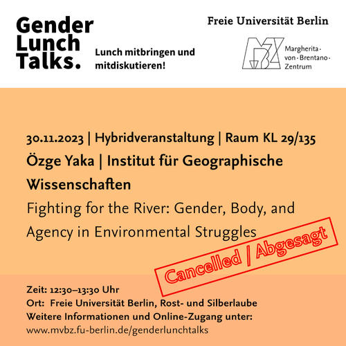 Abgesagt! Gender Lunch Talks, 30.11.2023