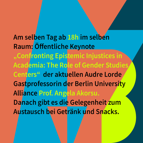 Keynote "Confronting Epistemic Injustices in Academia: The Role of Gender Studies Centers" von Angela Akorsu