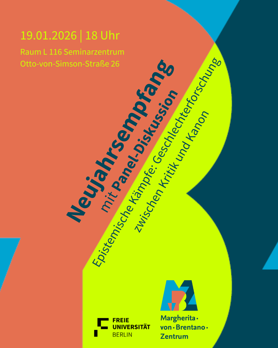 Neujahrsempfang mit Paneldiskussion "Epistemische Kämpfe: Geschlechterforschung zwischen Kritik und Kanon" am 19.01.2025, 18-20 Uhr