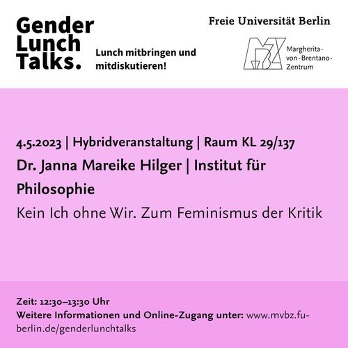 Gender Lunch Talks, 04.05.2023